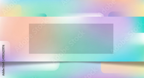Pastel Holographic Gradient Rectangular Abstract Panel Image.