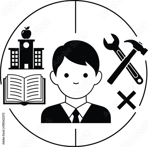 A student exploring diverse career paths through education and hands-on skills