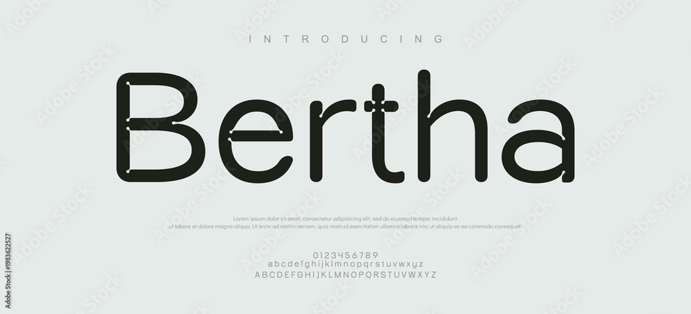 Obraz premium Introducing Bertha Font Typeface Design