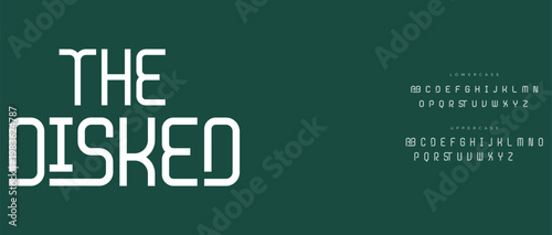The Disked Logo Design with Typographic Elements on Dark Green Background
