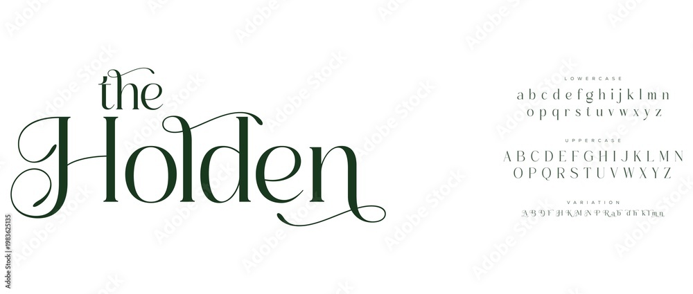 Fototapeta premium The Holden elegant green typography font design