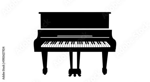 A black silhouette of a grand piano.