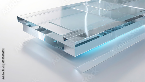 Pristine Geometric Arrangement Of Elevated Transparent Glass Panels