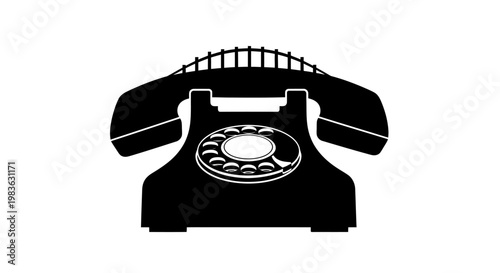 Black silhouette of a rotary phone.