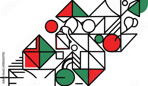 Juneteenth abstract art celebrating freedom and emancipation with geometric shapes and vibrant colors