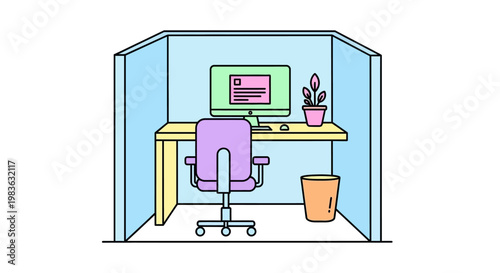 Office Chair in Front of Desk.