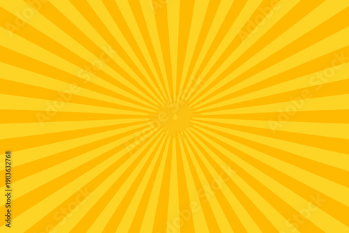 A vibrant yellow radial burst design emanating from a central point