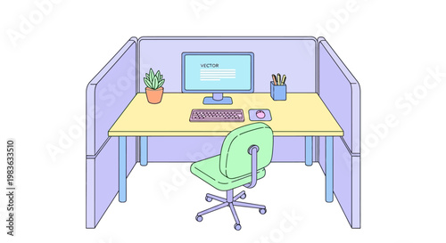 Office Workspace with Computer Chair.