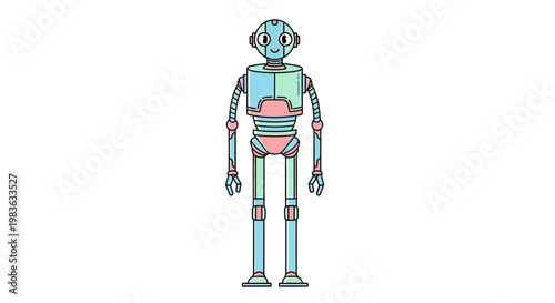 Robot with colorful internal organs visible.