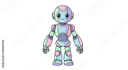 Colorful Robot Character Design Concept.