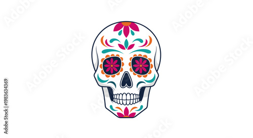 Vibrant sugar skull design for Day of the Dead celebrations