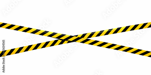 Caution tape crossing on a white background a warning symbol