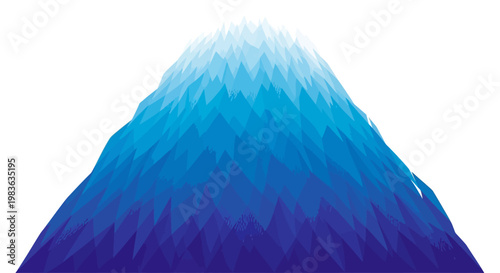 A blue gradient mountain landscape illustration.