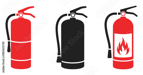 Fire extinguisher symbol pack, fire safety icons, emergency preparedness graphics, hazard warning signs, firefighting equipment indicators