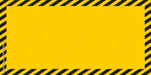 A bright yellow square with black diagonal stripes forming a border