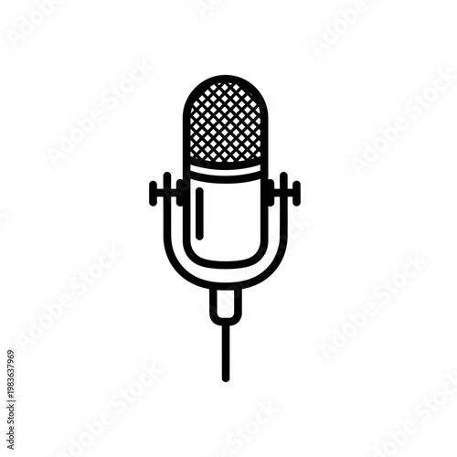 Vintage Microphone: A classic vintage microphone, its iconic silhouette ready to capture voices or sounds, evokes a sense of nostalgia.