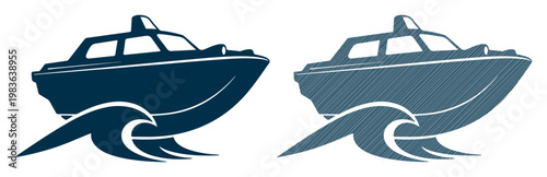 Speedboat, Boat, Nautical, Vector Icons, Marine Transportation, Watercraft