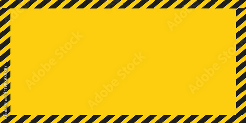 A vibrant yellow square framed by bold black and white diagonal stripes