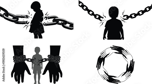 Breaking chains: symbolizing freedom and liberation from constraints