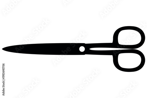 Scissors icon. Simple silhouette of scissors. Scissors logo icon. Stock vector illustration isolated on white background.