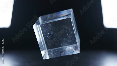 Wallpaper Mural Clear glass geometric shapes on black. Torontodigital.ca