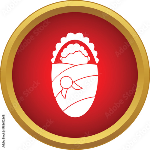 Newborn baby swaddled for birth or baby shower concept