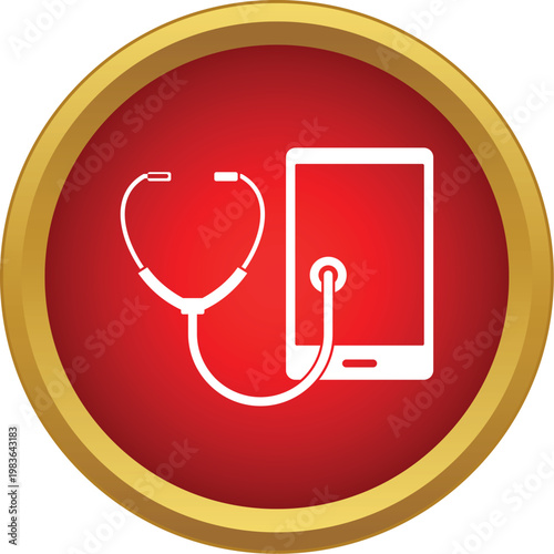 Digital stethoscope connecting to a smartphone, symbolizing modern telemedicine and mobile health technology