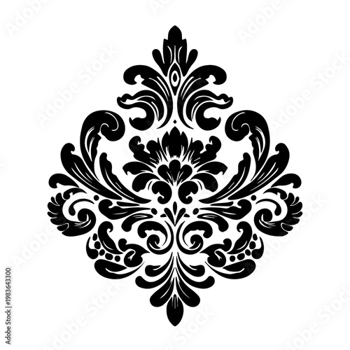 Vintage baroque frame scroll ornament engraving border floral retro pattern antique style acanthus foliage swirl decorative design element filigree calligraphy wedding - on white background