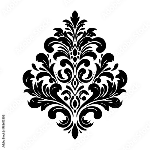 Vintage baroque frame scroll ornament engraving border floral retro pattern antique style acanthus foliage swirl decorative design element filigree calligraphy wedding - on white background