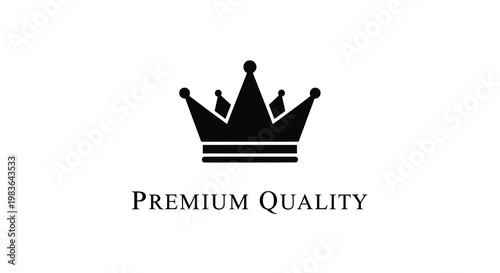 A regal black crown graphic against a white background silhouette