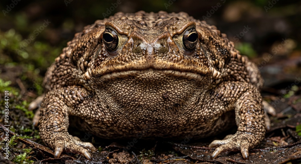 Obraz premium Cururu toad facing forward against a white background