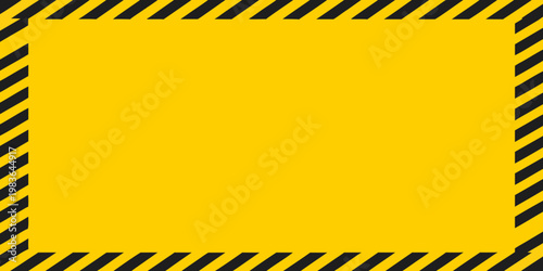 A bright yellow square framed by bold black and yellow diagonal stripes