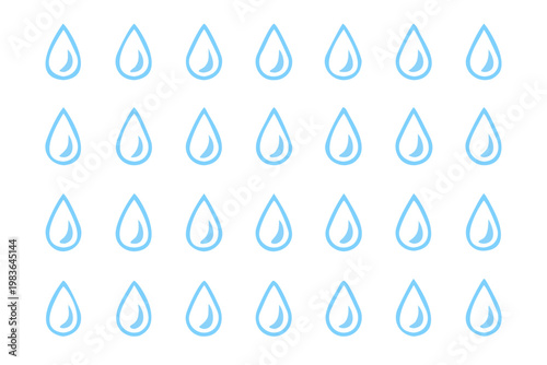 A repeating pattern of stylized blue water droplets on black