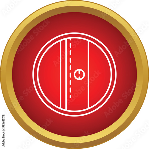 Red circle icon featuring a white outline of a pencil sharpener