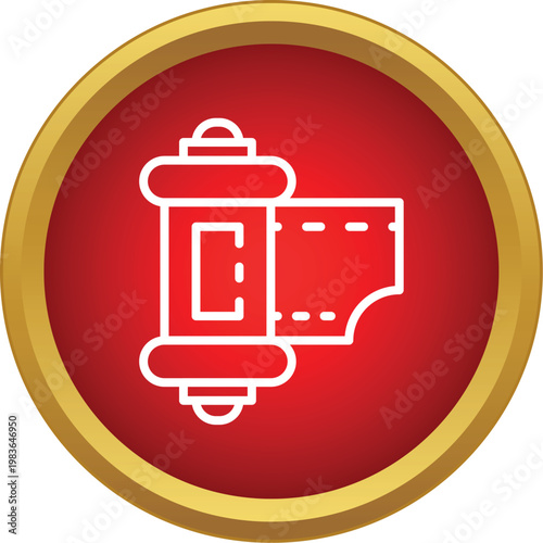 Film roll representing photography and movie making technology for retro entertainment