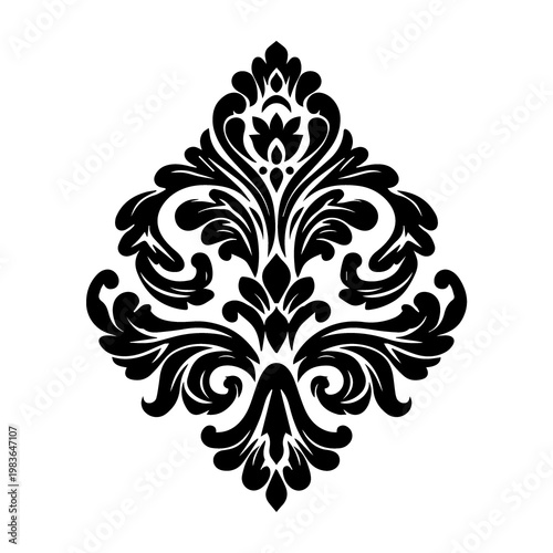 Vintage baroque frame scroll ornament engraving border floral retro pattern antique style acanthus foliage swirl decorative design element filigree calligraphy wedding - on white background