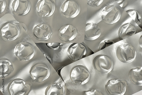 Obraz na płótnie Empty pill blister packs, concept of prescription drug use, healthcare, and phar