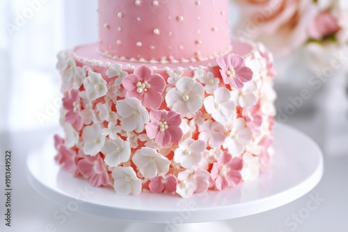 Delicate Cake With Pink and White Floral Decoration for a Special Occasion