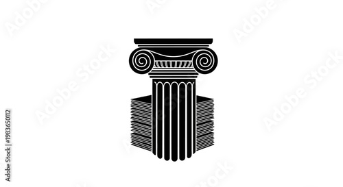 Black and white illustration of ancient Greek column.