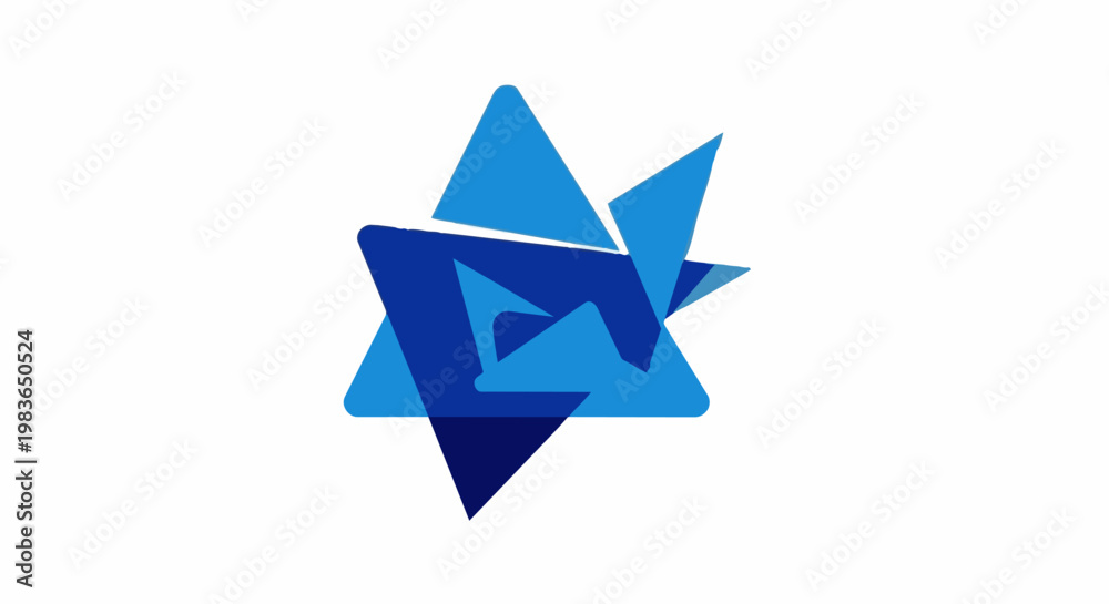 Fototapeta premium Geometric shapes forming a star on a white background