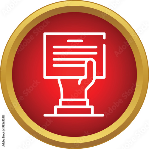 Hand holding a placard or sign with text, representing protest or activism