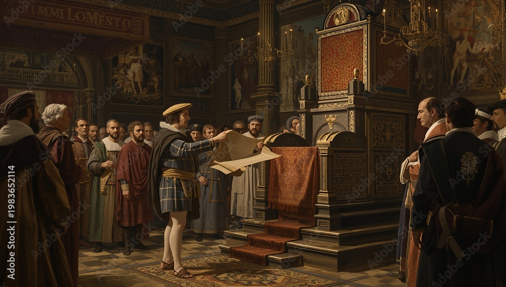 Naklejka premium A magnificent medieval courtroom