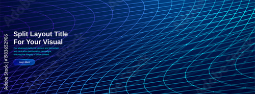 Finance business intelligence Business for fintech Abstract background Technology and blue technology digital. Blue background minimal line for network mesh lines and grid wave geometric.