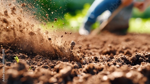 Gardening Activity in the Backyard During Daylight in a Sunny Environment