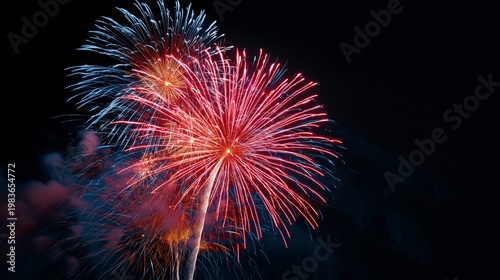 Fireworks Display During Nighttime Celebration on a Clear Sky