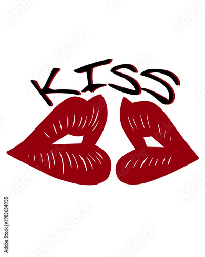 Red lips beso.