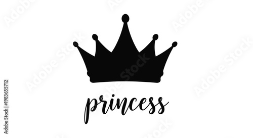 Elegant black crown with handwritten text a regal silhouette