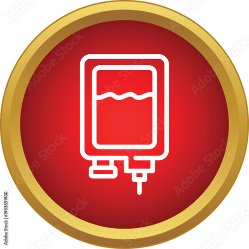 Blood bag with intravenous fluid for medical transfusion and donation concept