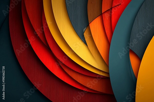 Curves and Colors Blend Beautifully in a Tranquil Arrangement of Shapes Generative AI