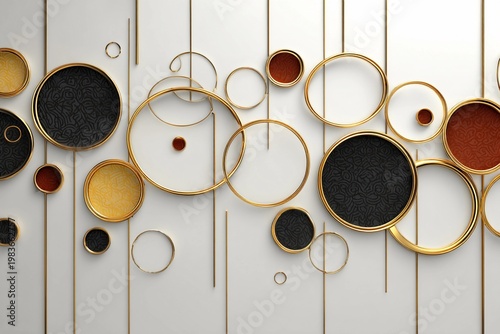 Elegant Circles and Lines Create a Modern Wall Design That Captivates the Eye Generative AI